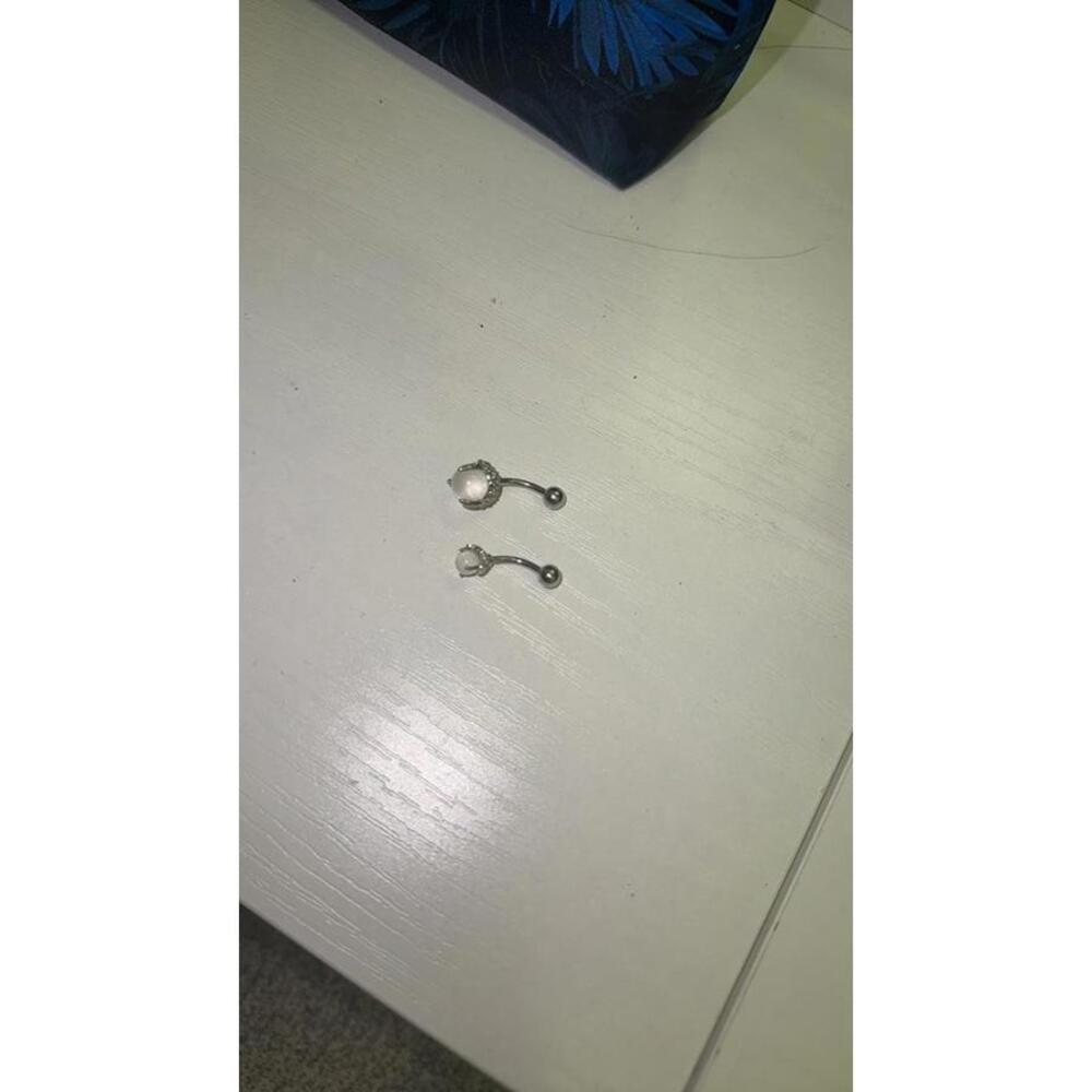 Pair of Silver Glow in the dark Belly Button Rings